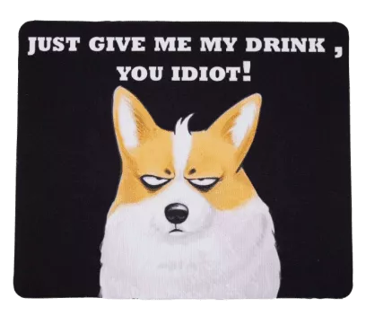 Cool Drinking Corgi Mouse Pad 2